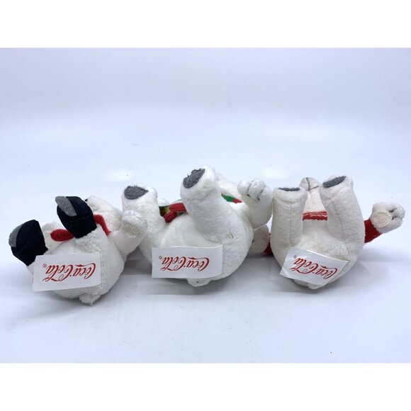 3 2004 Coca-Cola McDonalds Mini Plush Polar Bears 3-4" Christmas Ear Muffs Vtg - Picture 9 of 12